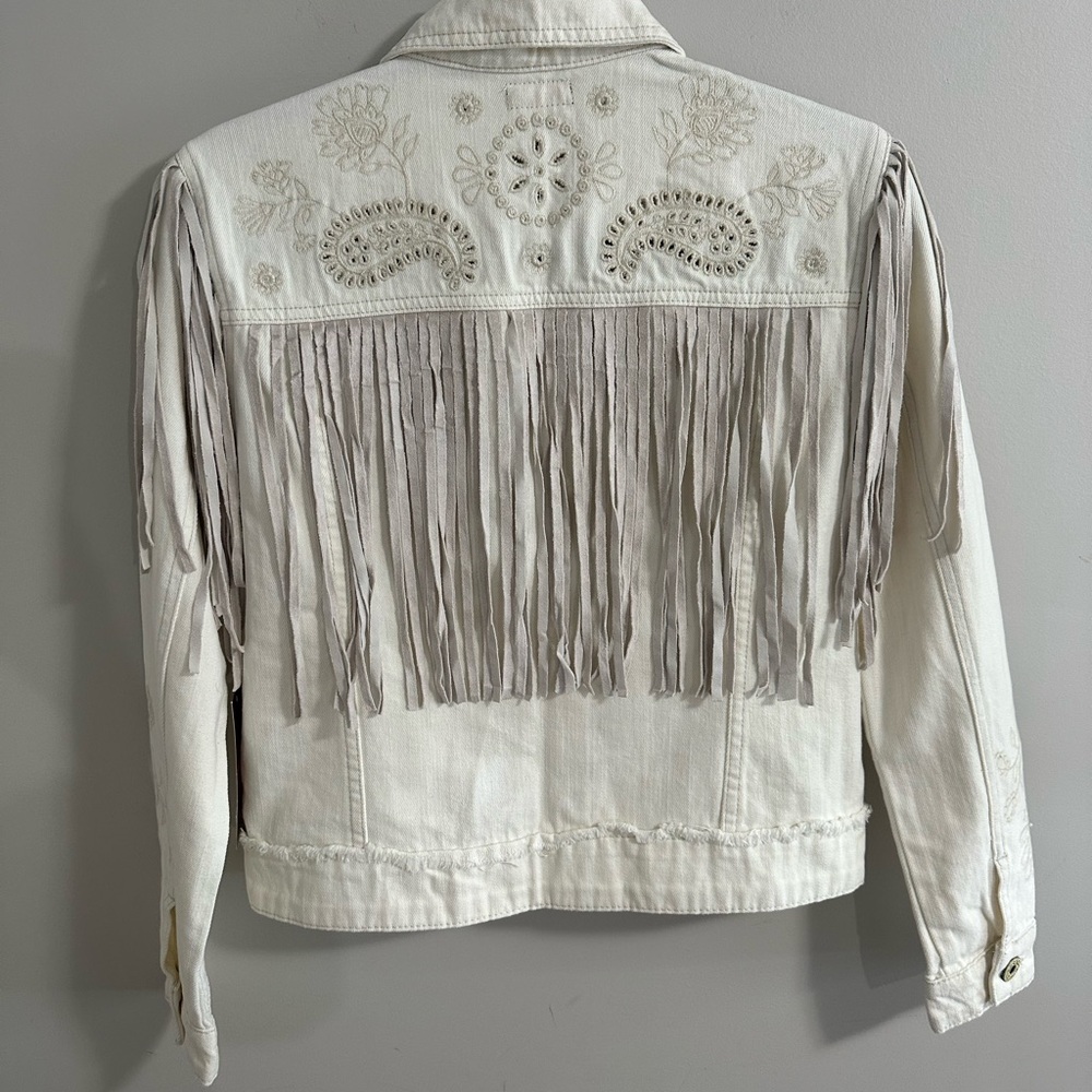 Scully Cream Fringe Jean Jacket - Picture 2 of 6